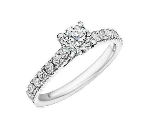 cathedral setting diamond engagement ring